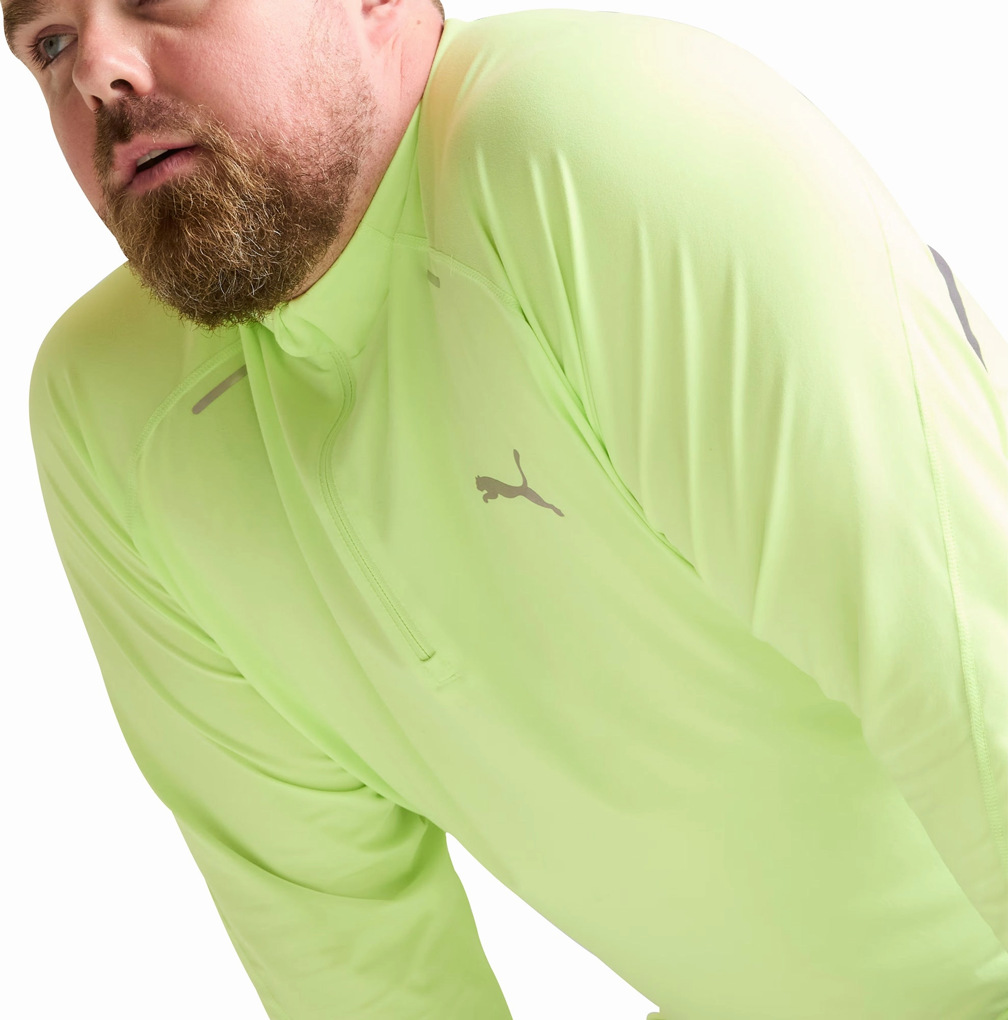 Puma Run Cloudspun Half Zip Long Sleeve Mens Running Top - Green Dark