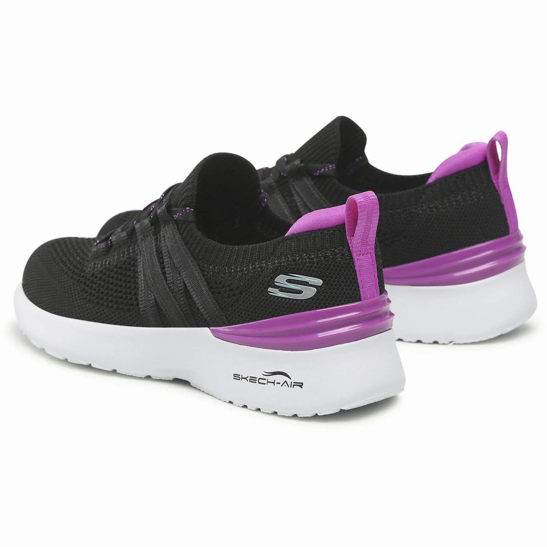 Skechers Skech-Air Dynamight Bright Cheer Womens Training Shoes - Black Padded Tongue Construction