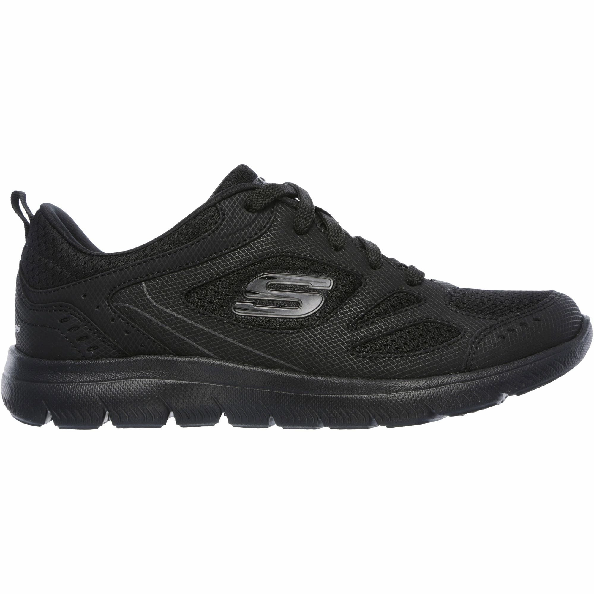 Skechers Summits Suited Womens Training Shoes - Black Removable Footbed System Jumping Support