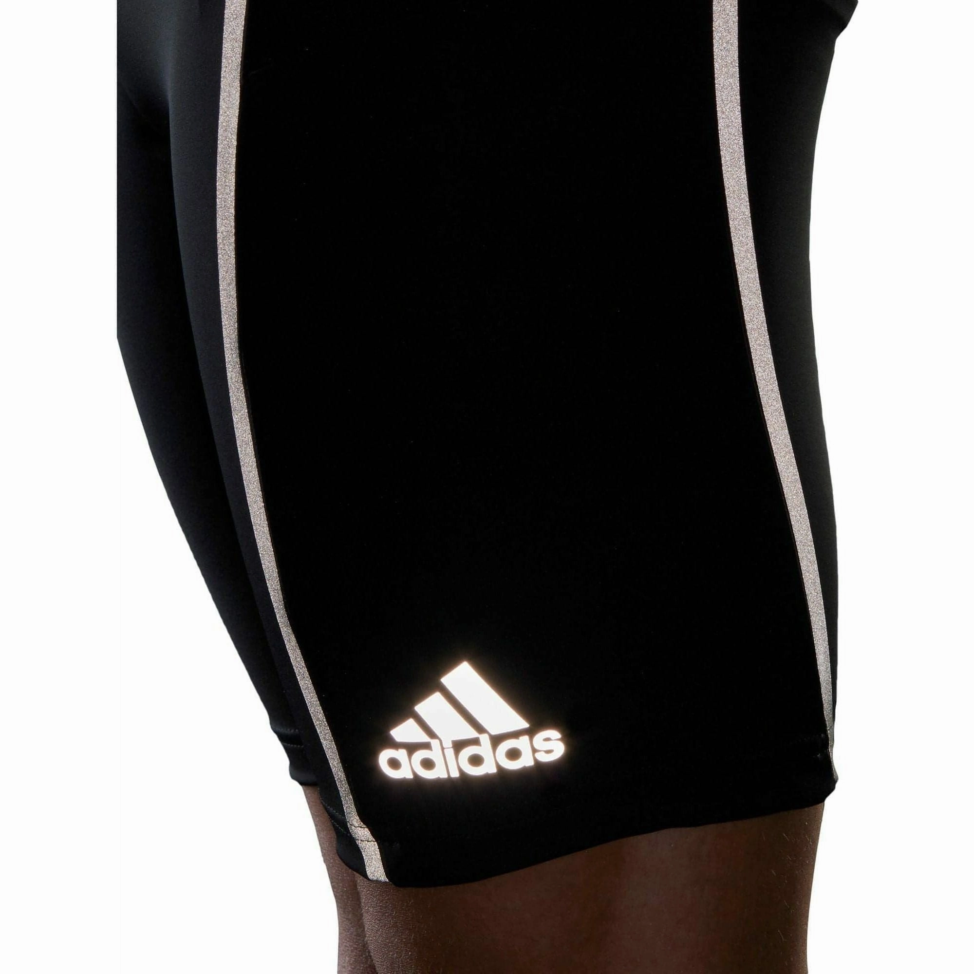 Flatlock stitching adidas Saturday Mens Short Running Tights - Black