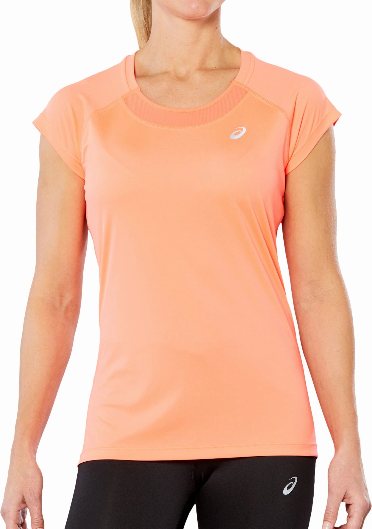 Sustainable Fibers Asics Cap Short Sleeve Womens Running Top - Orange