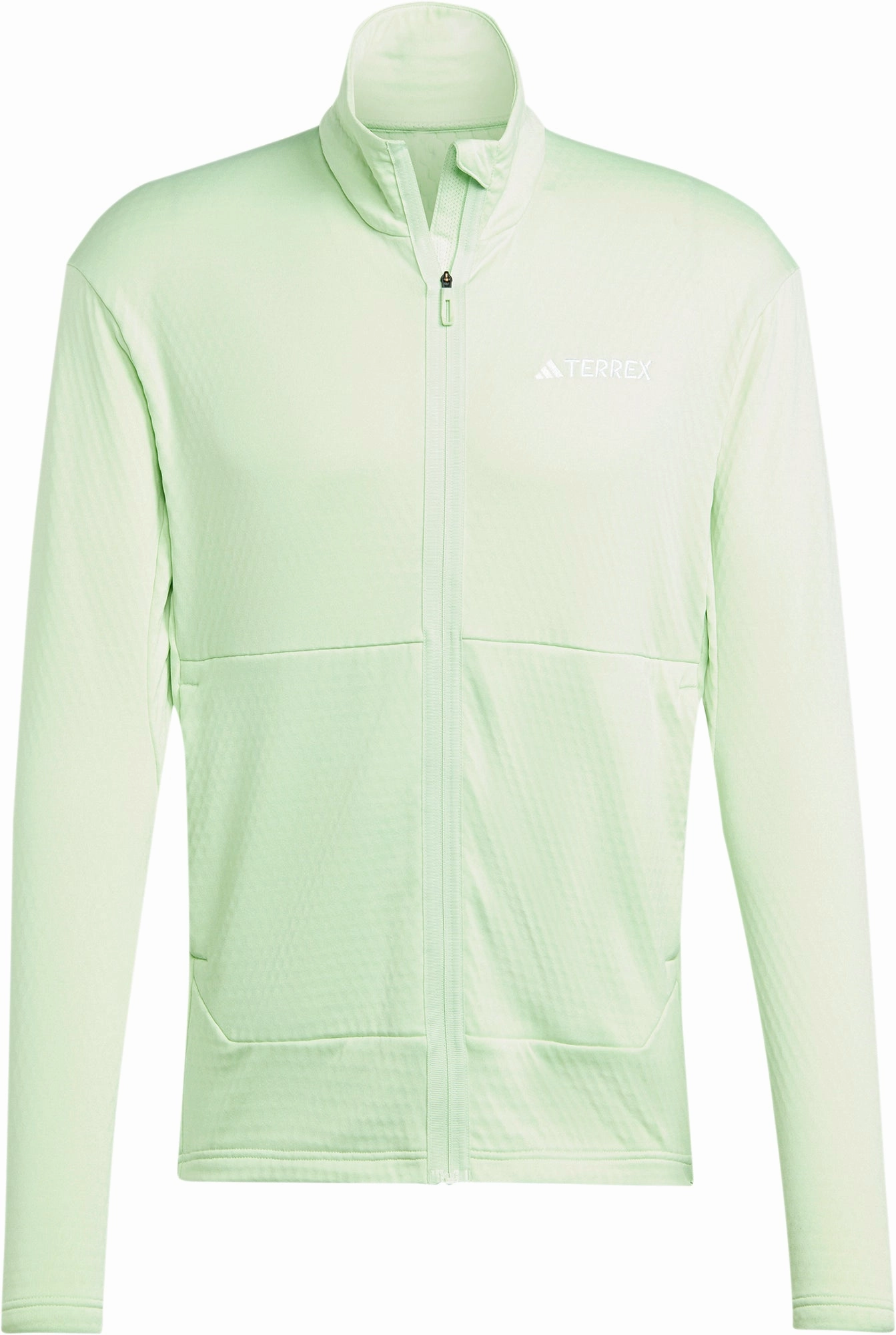 adidas Terrex Multi Light Fleece Mens Running Jacket - Green Foldable Collar