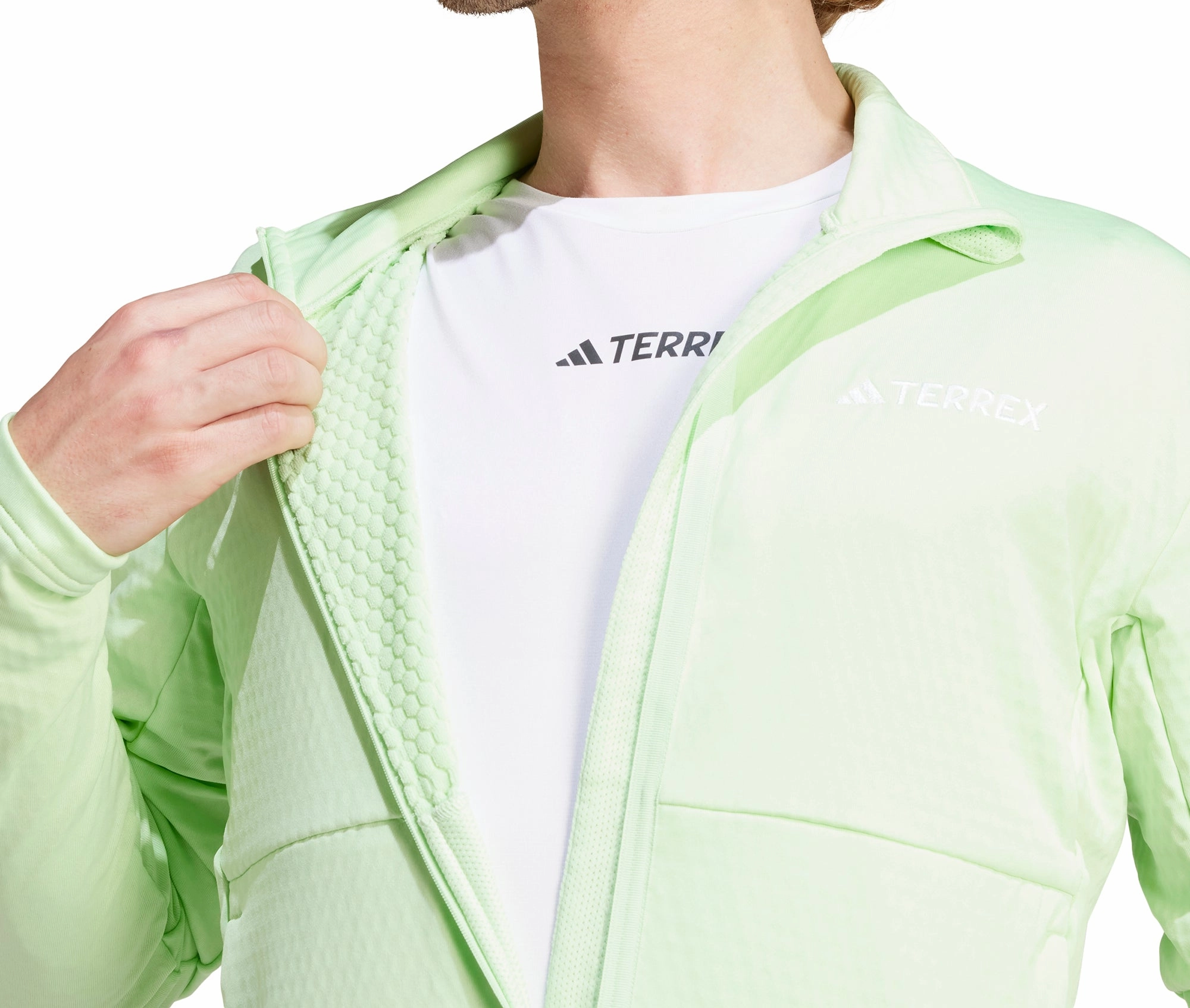Windproof Shell suitable for graduations adidas Terrex Multi Light Fleece Mens Running Jacket - Green