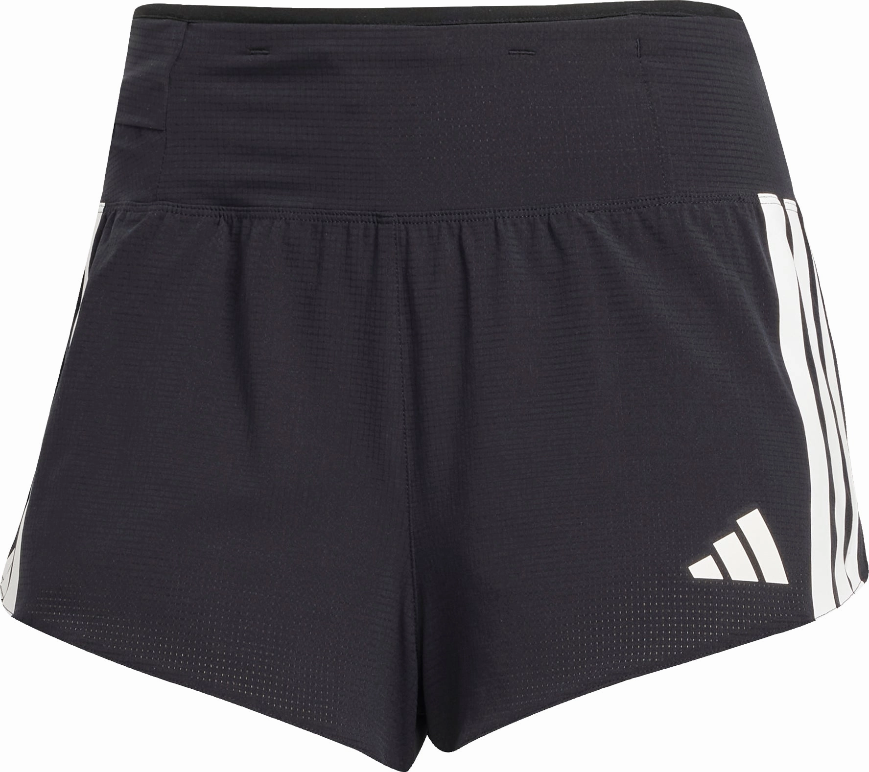 Moisture wicking Minimal Waist adidas Adizero Gel Pocket 3 Inch Womens Running Shorts - Black