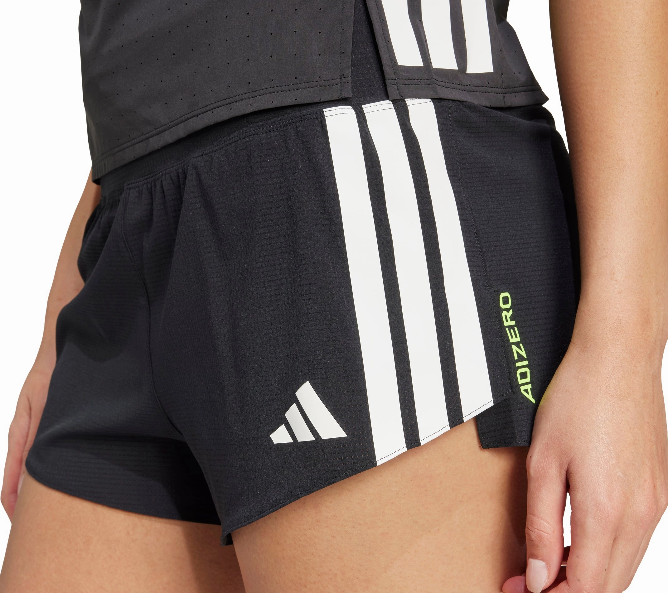 adidas Adizero Gel Pocket 3 Inch Womens Running Shorts - Black Easy Adjust Drawcord