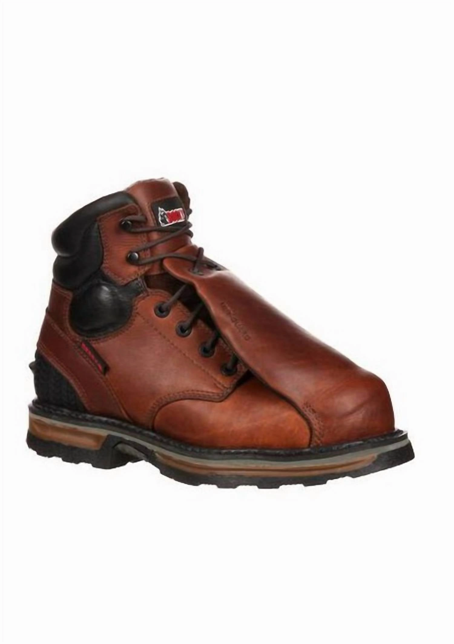 Men's Elements Steel Waterproof Steel Toe Met-Guard Work Boot - Wide Width In Brown Comfort Lining Remote Hiking