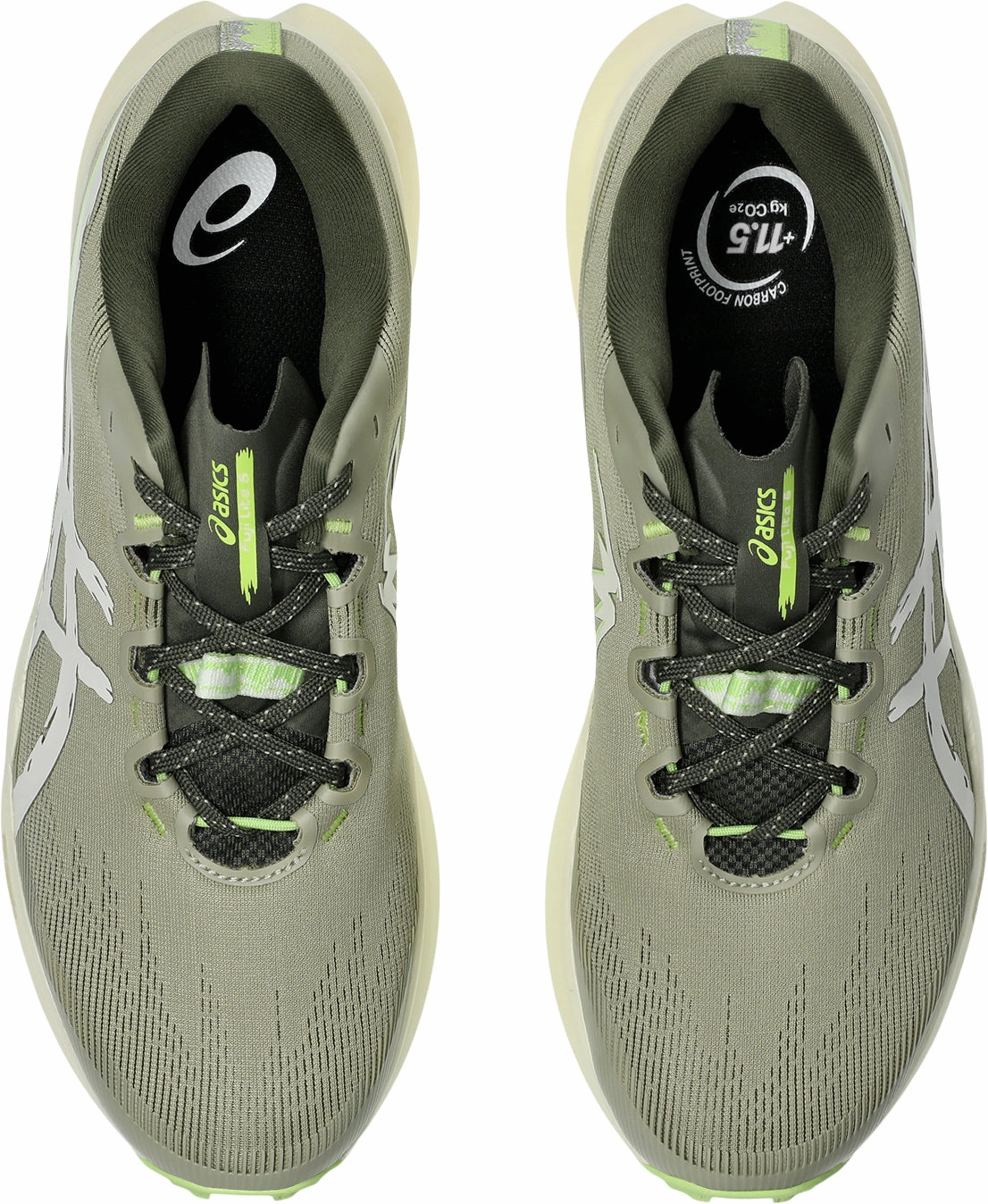 Asics Fuji Lite 6 Mens Trail Running Shoes - Green Hyper Durable reinforced - heel - area shoes
