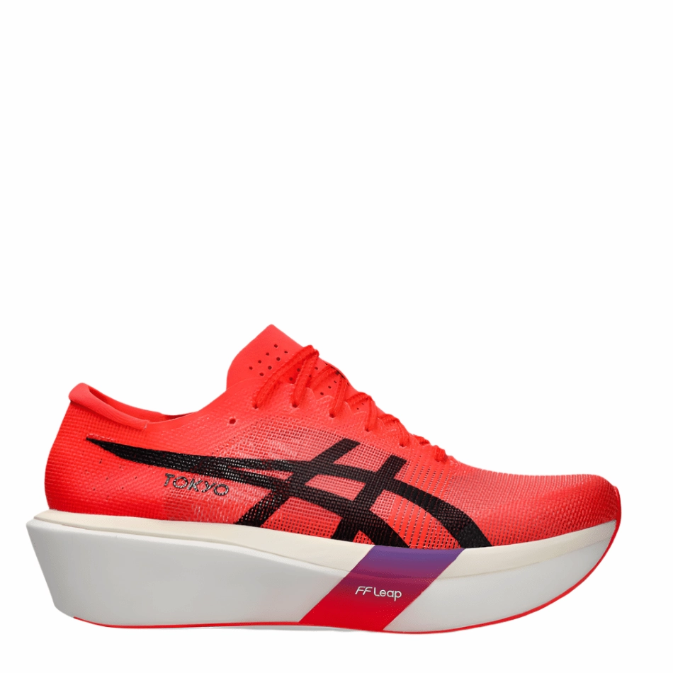 on - road running shoe proficiency reflective running shoes ASICS Unisex METASPEED SKY TOKYO Running Shoes in Flash Red/Black AW25