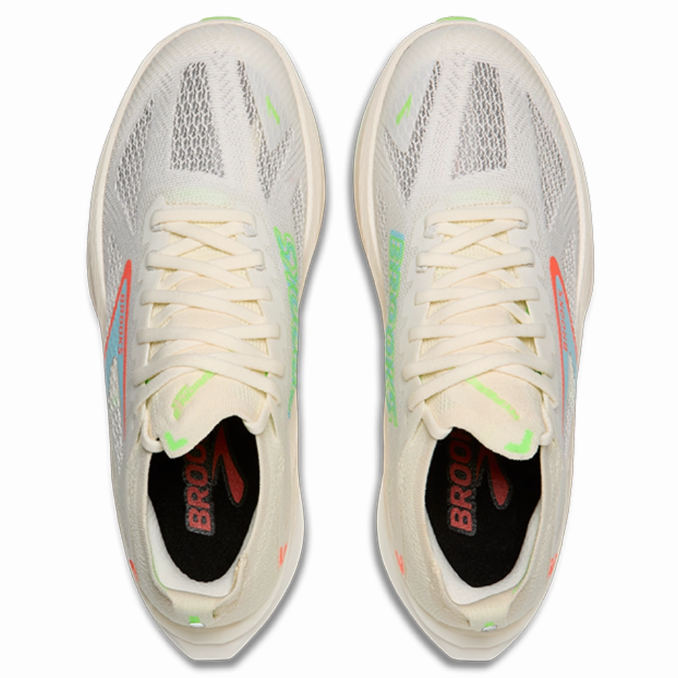 Brooks Women's Hyperion Max 3 Running Shoes in Coconut/Green Gecko/Pink Clay AW25 stripe - pattern shoes