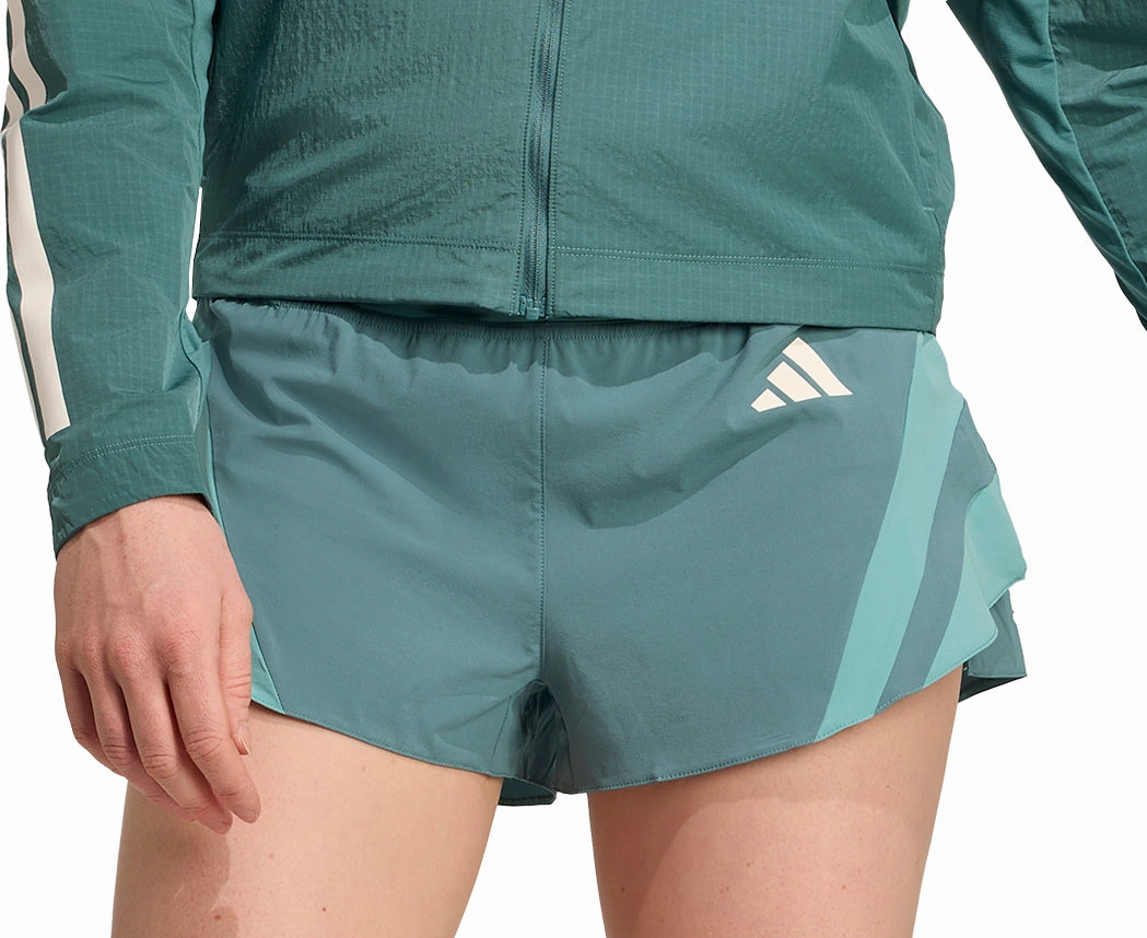 adidas Adizero Archive Gel 3 Inch Womens Running Shorts - Green Sleek Comfort Seam Free Construction