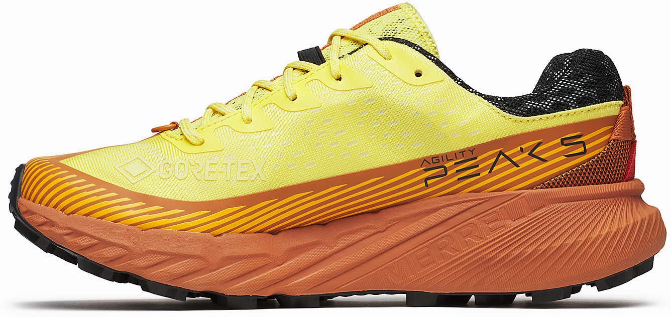 Recommended Anti Slip Outsole Grip Merrell Agility Peak 5 GORE-TEX Mens Trail Running Shoes - Yellow