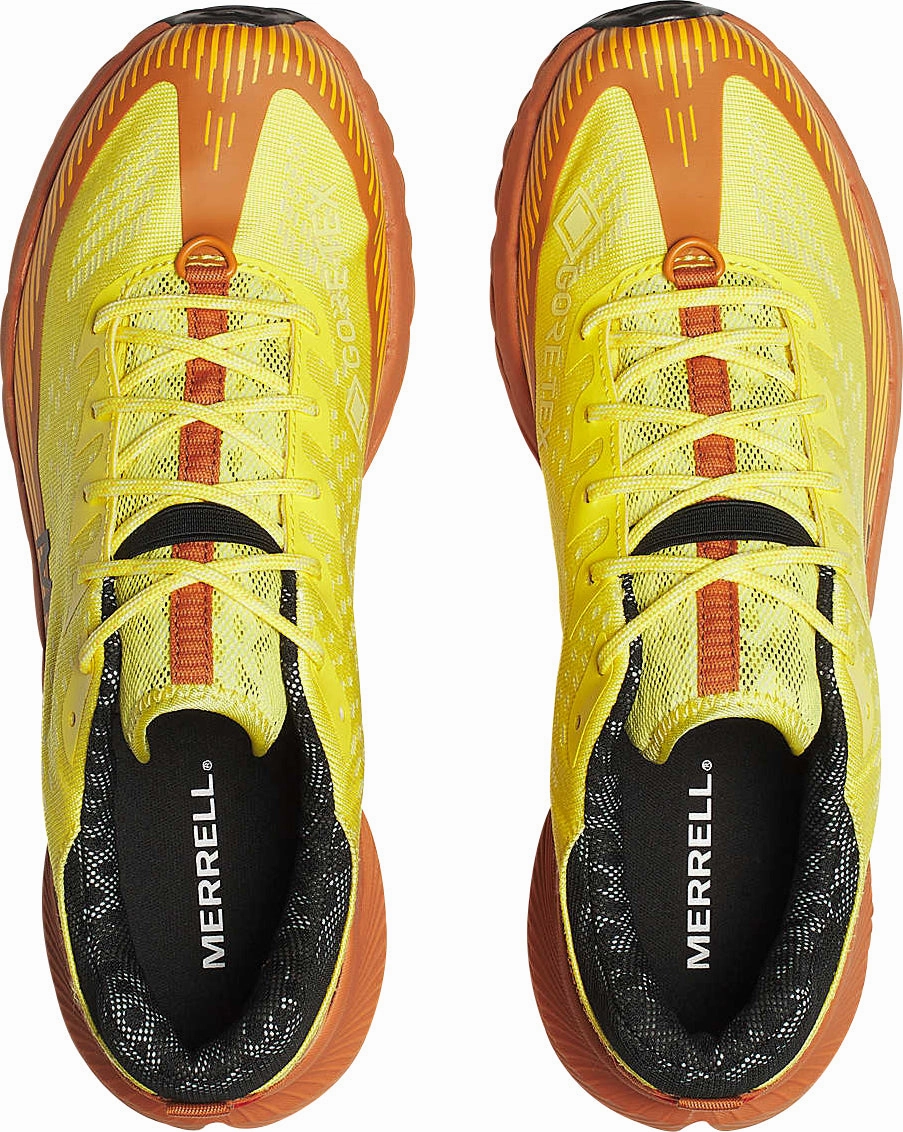 hand - washable Merrell Agility Peak 5 GORE-TEX Mens Trail Running Shoes - Yellow