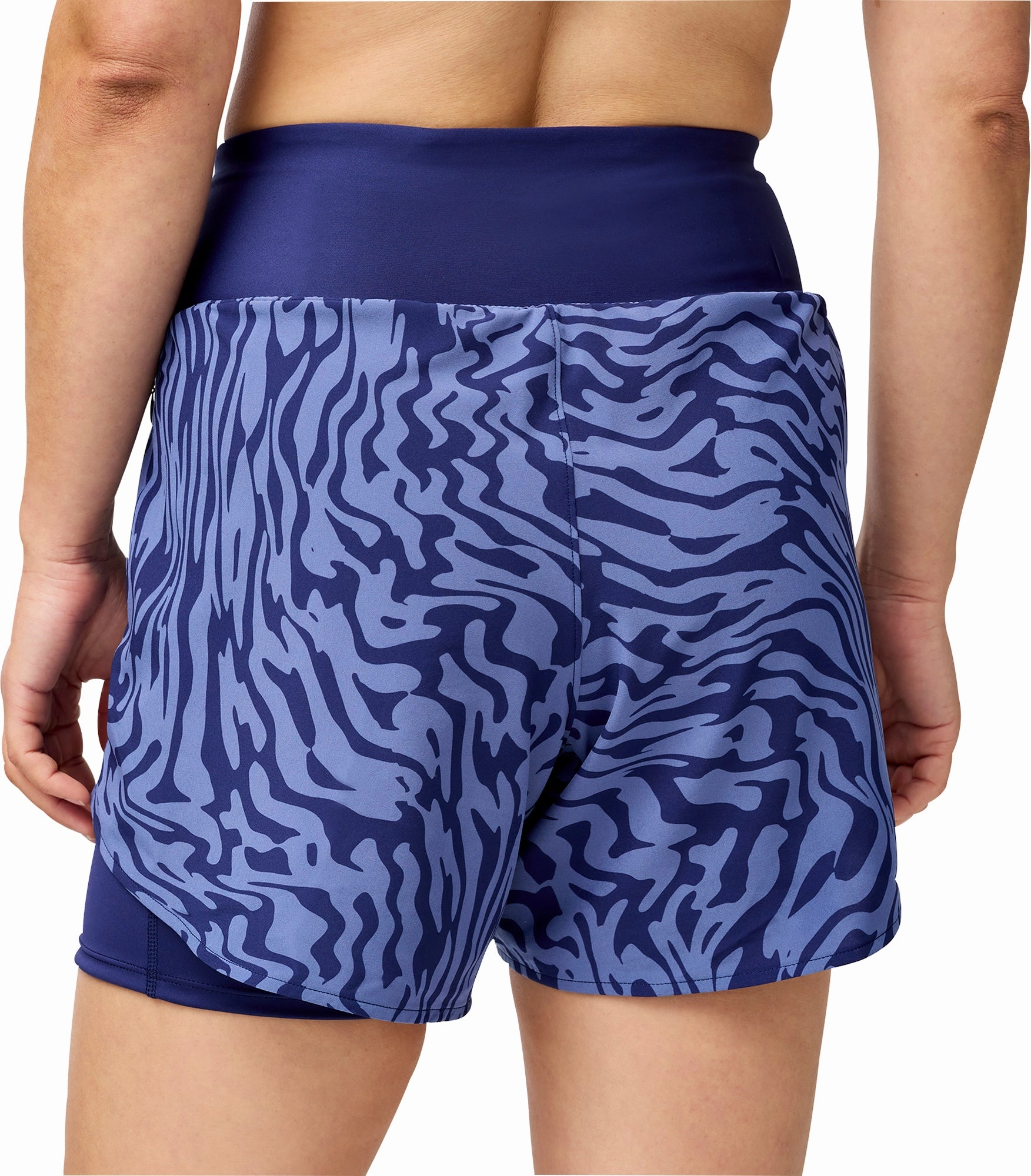 Brooks 5 Inch Chaser 2 In 1 Womens Running Shorts - Blue No Bunching Breeze Ready