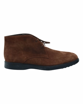 Durable Grip Day Hike Tod's Pebbled Sole Lace-Up Ankle Boots in Brown Suede