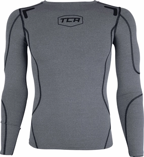 Anti Static Lining TCA Elite Plus Long Sleeve Junior Compression Top - Grey