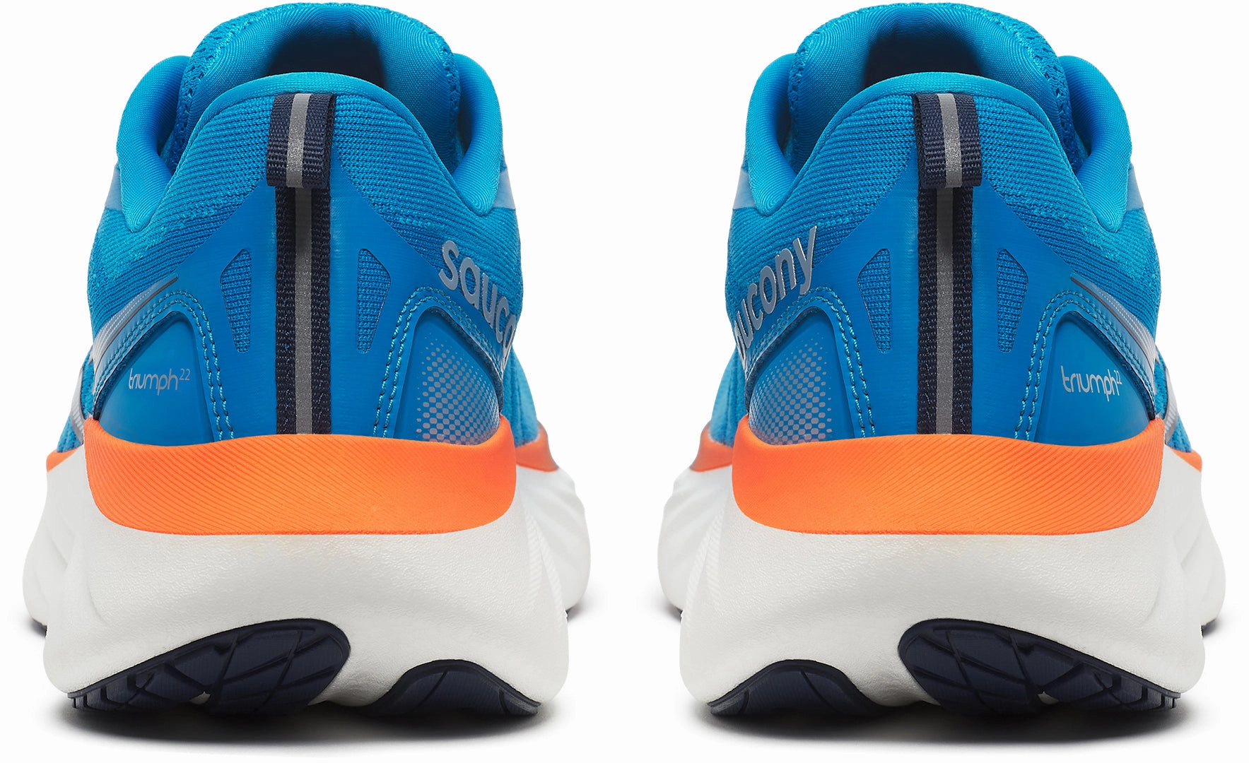 Saucony Triumph 22 Mens Running Shoes - Blue running with music