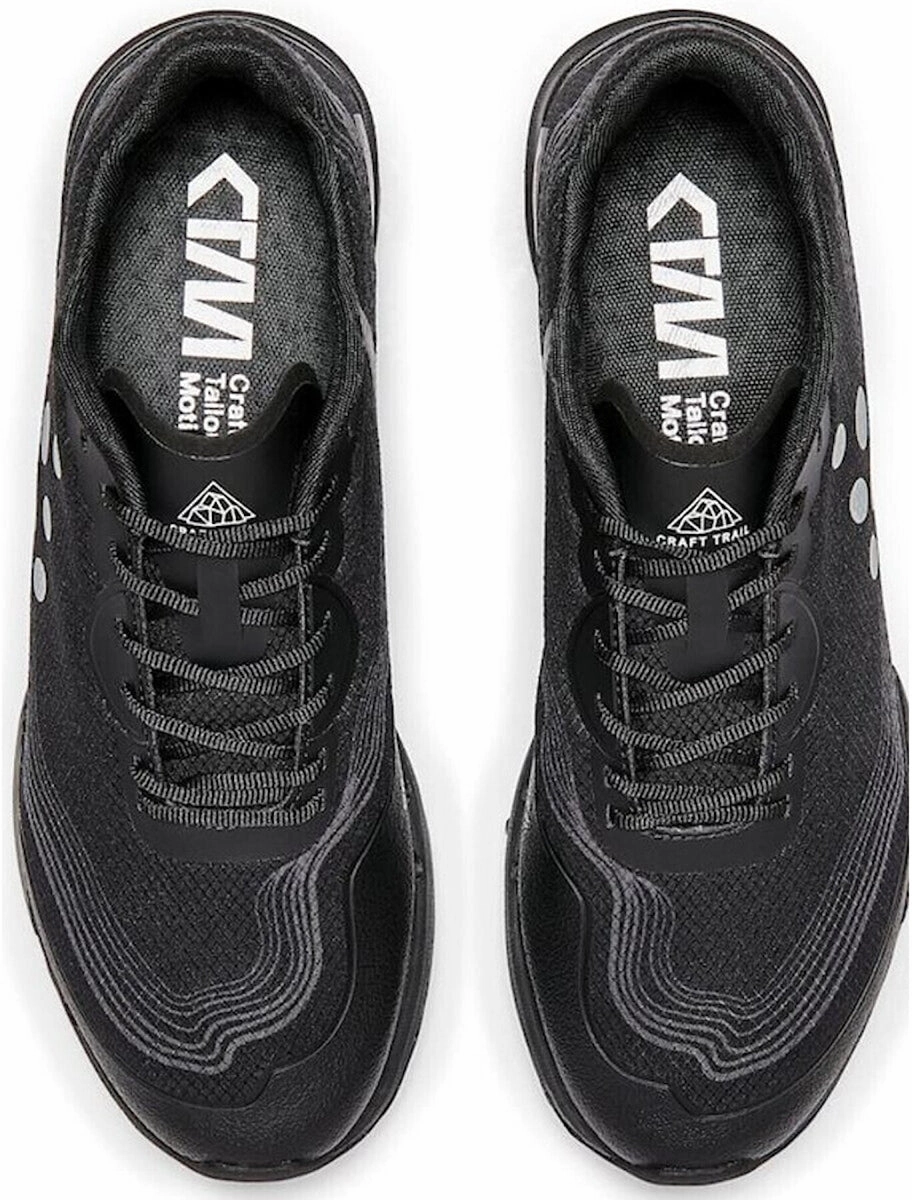 leather - lining shoes Craft OCRxCTM Vibram Elite Mens Trail Running Shoes - Black