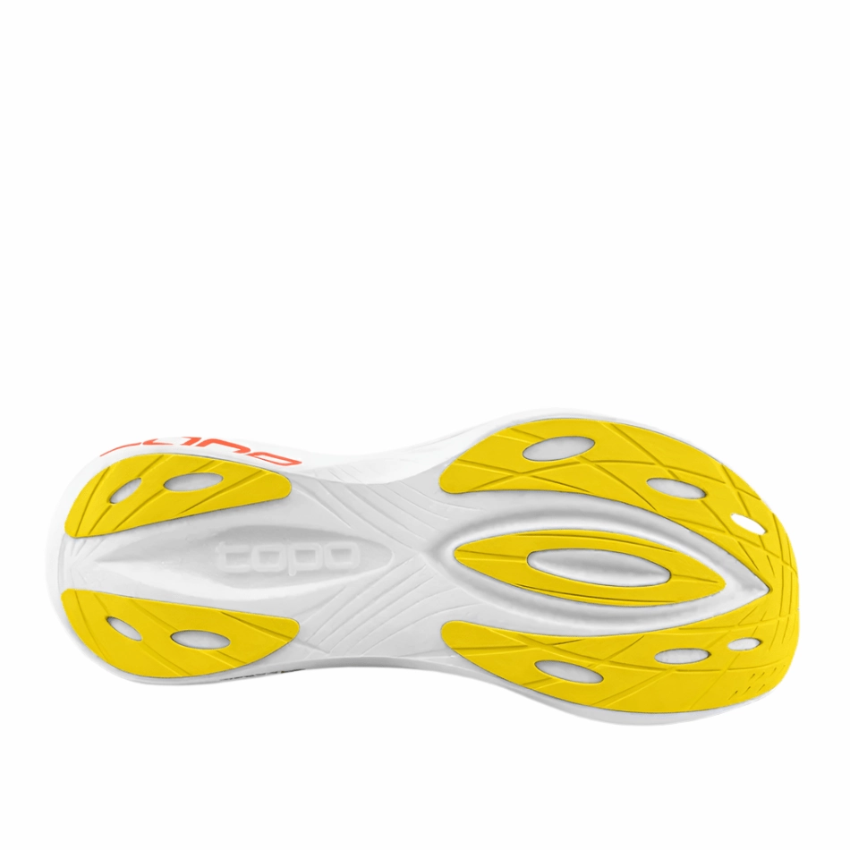 aerobic running wear Topo Women's Specter 2 Running Shoes in White/Sunset SS25