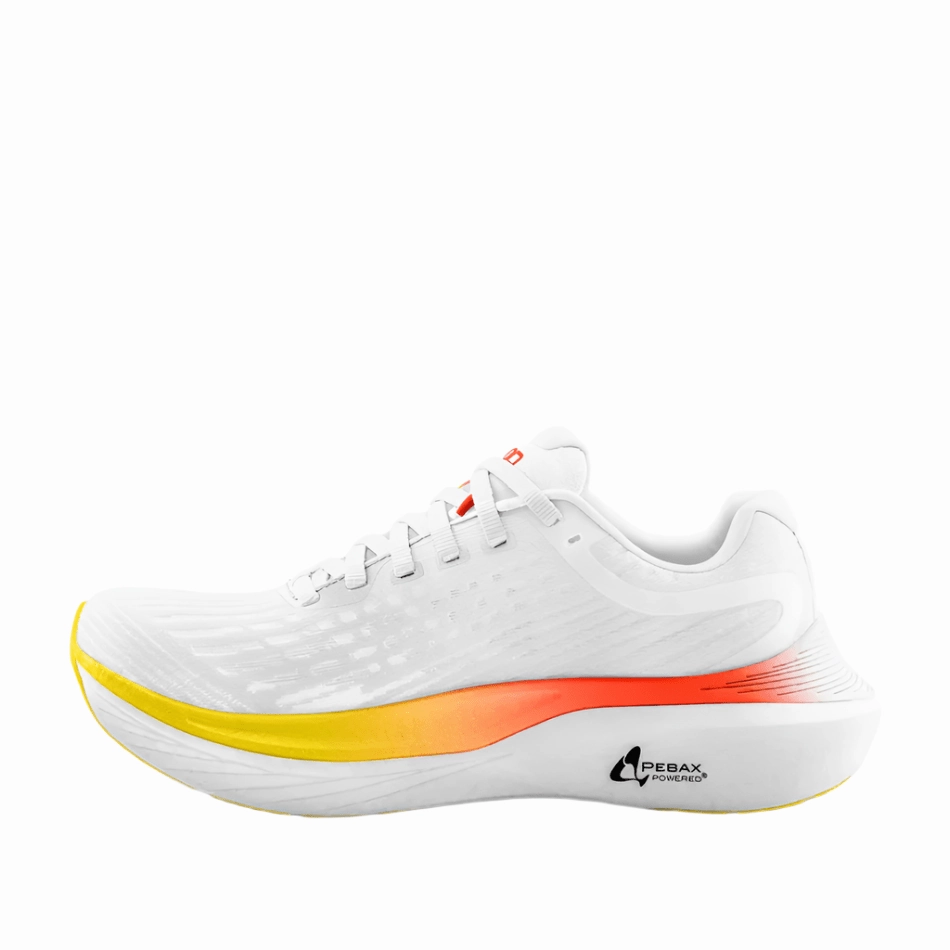 Heel Lockdown Tech intense - use shoes Topo Women's Specter 2 Running Shoes in White/Sunset SS25