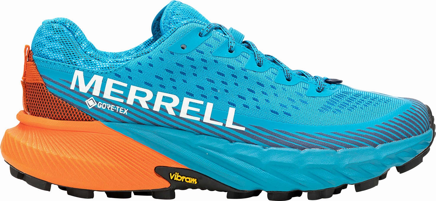 Merrell Agility Peak 5 GORE-TEX Womens Trail Running Shoes - Blue Foot Compression Sleeves