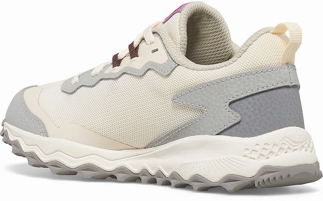 Torsional Support System mid - foot - strike shoes Saucony Peregrine KDZ Junior Trail Running Shoes - Cream