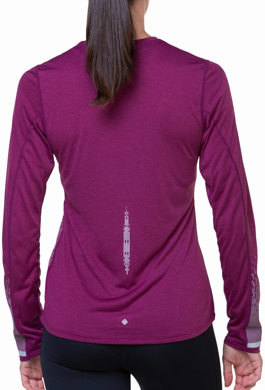 Classroom Drawing Ronhill Tech Reflect Long Sleeve Womens Running Top - Purple
