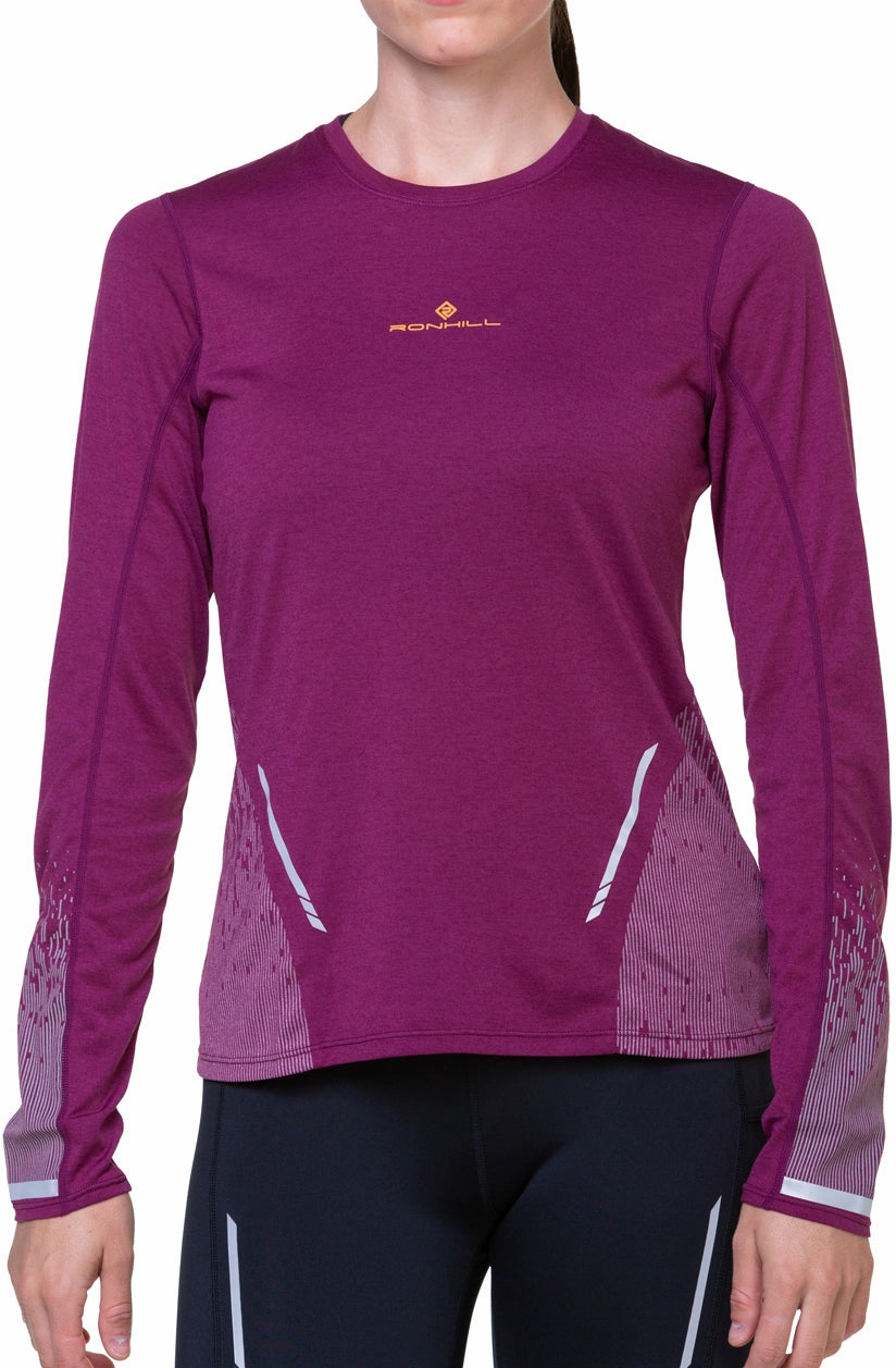 Ronhill Tech Reflect Long Sleeve Womens Running Top - Purple Mass produced Name - brand