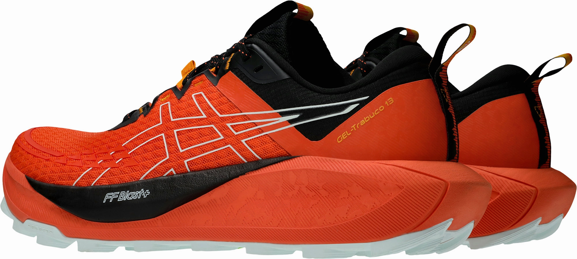 Asics Gel Trabuco 13 Mens Running Shoes - Orange vertical - design shoes Knit Fabric Construction