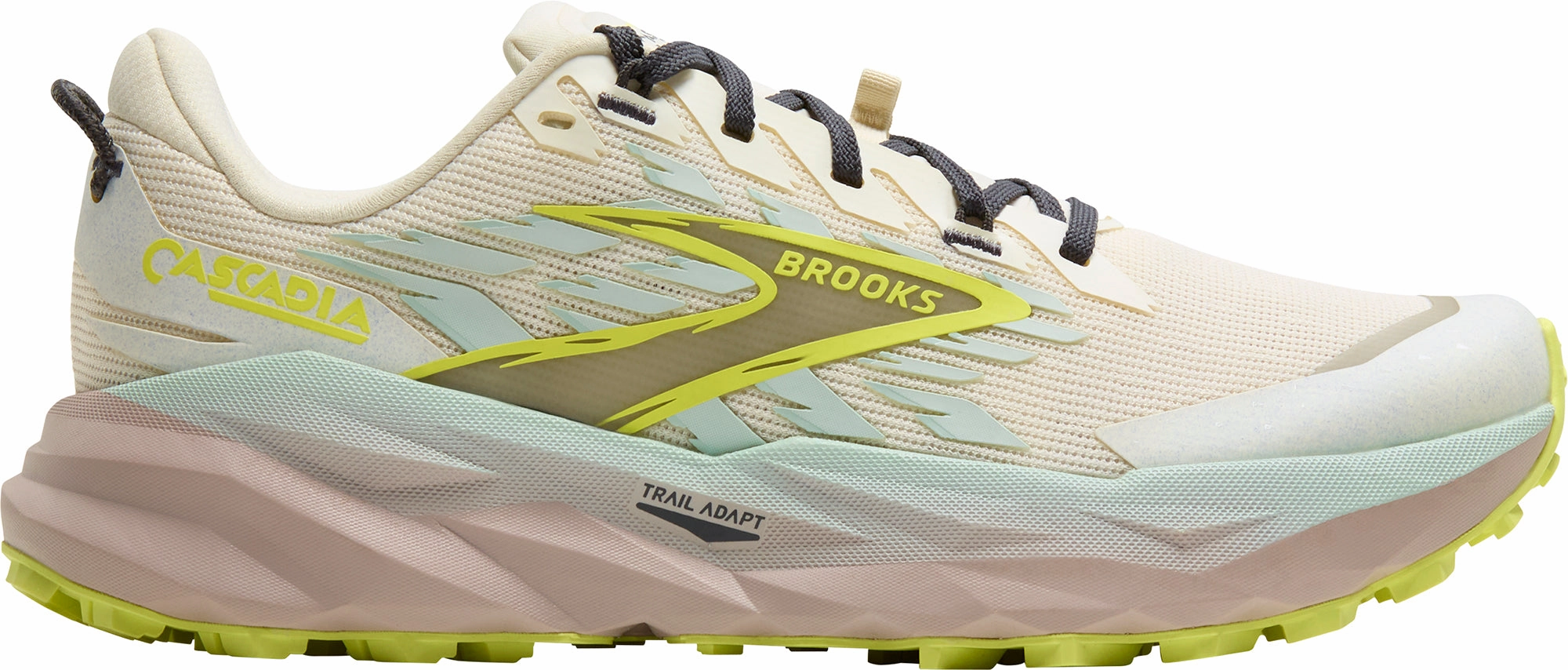 Motion Boost Brooks Cascadia 19 WIDE FIT Womens Trail Running Shoes - Cream