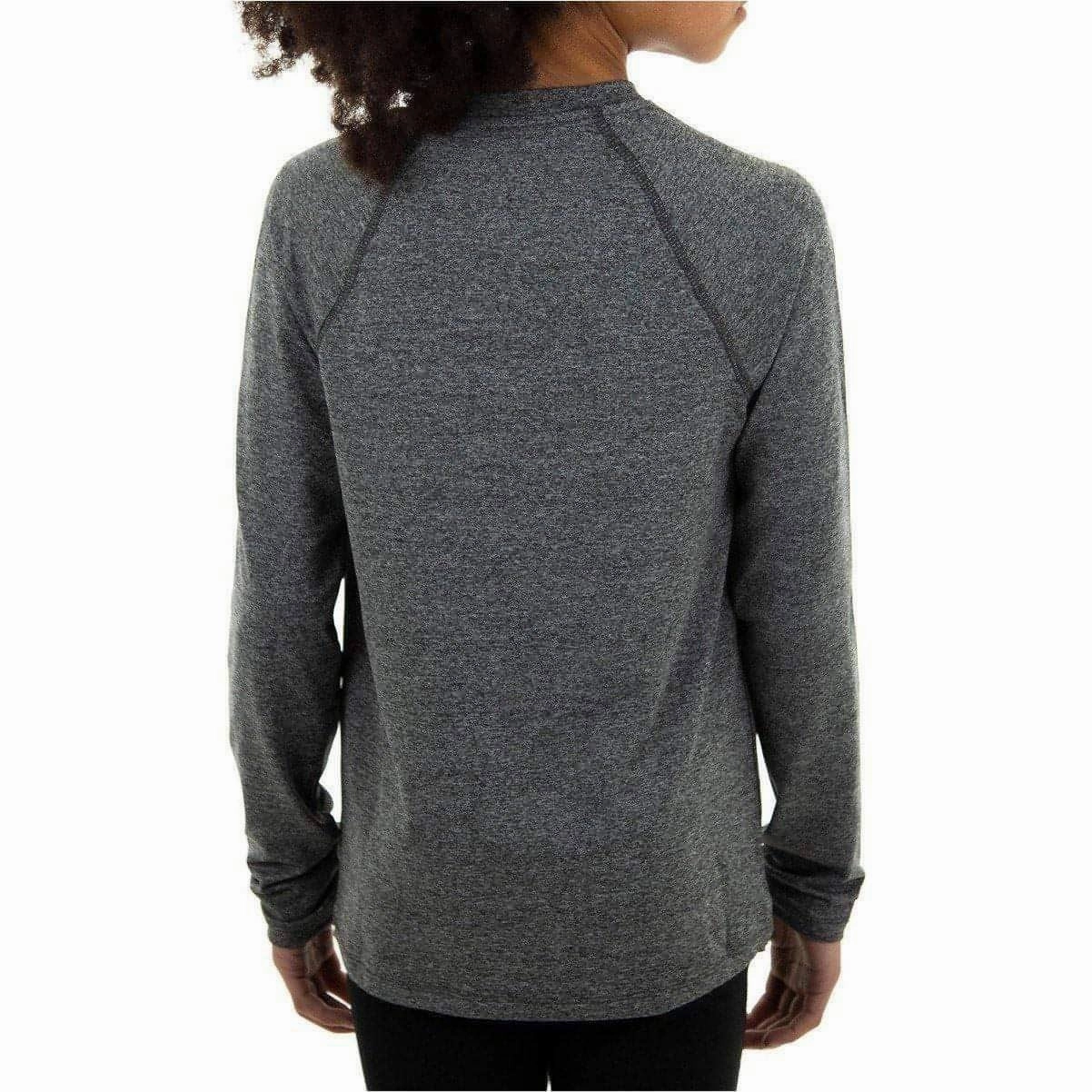 More Mile Train To Run Girls Long Sleeve Running Top - Grey Writing