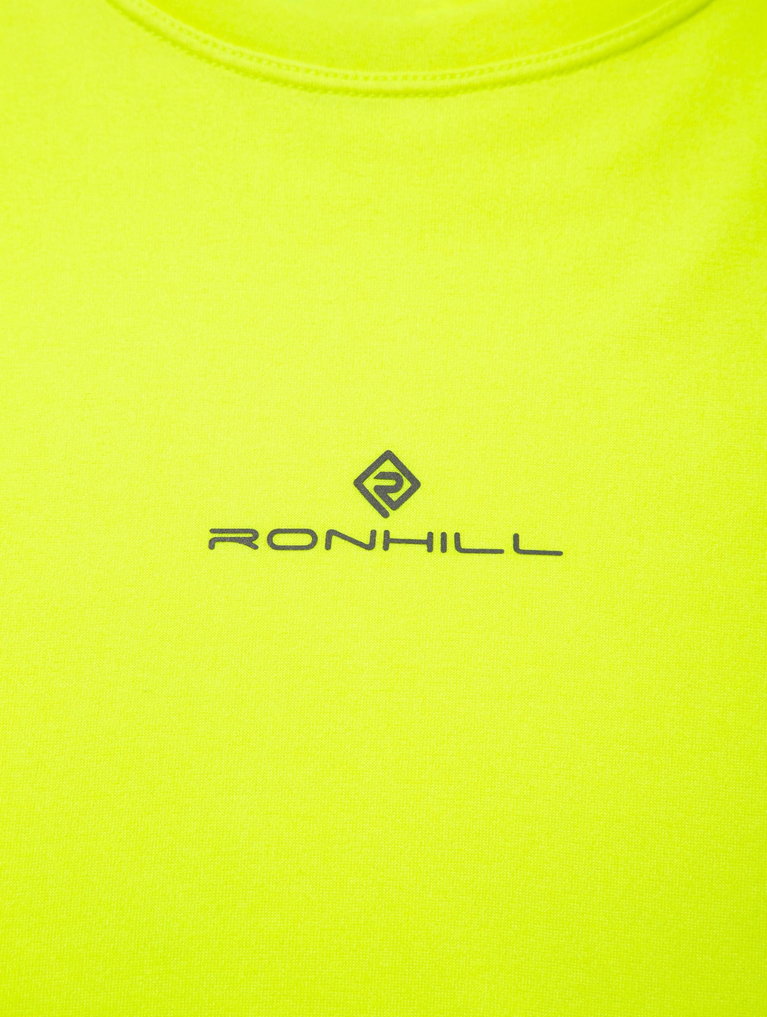 Ronhill Tech Reflect Long Sleeve Womens Running Top - Yellow Striped Design Printed Pattern