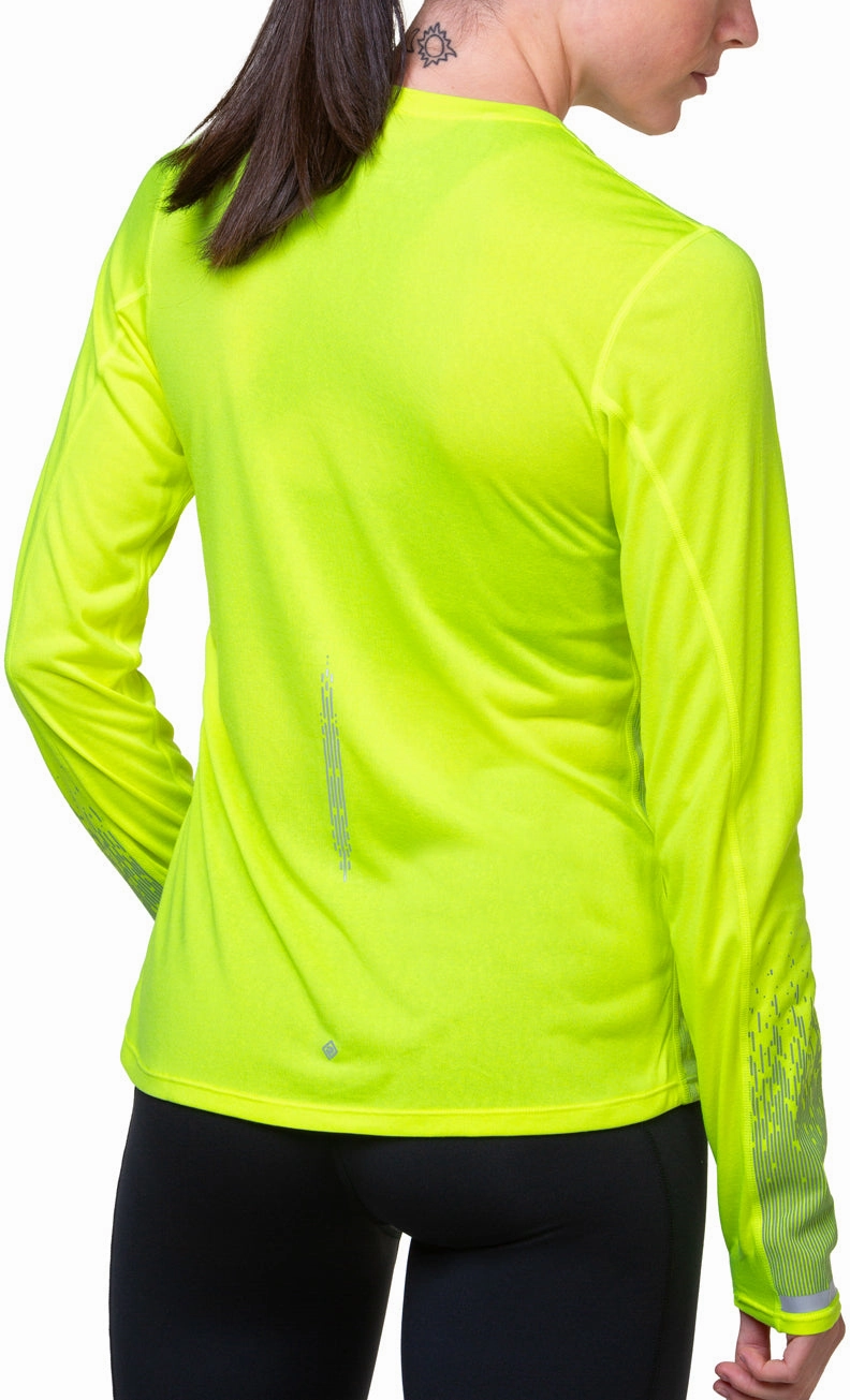 Ronhill Tech Reflect Long Sleeve Womens Running Top - Yellow storage room porch