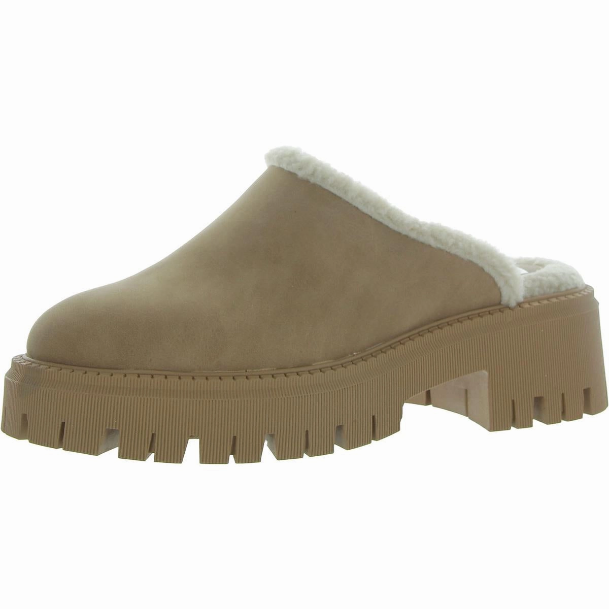 Reliable Comfort Gracelyn Womens Faux Leather Platform Loafer Slippers