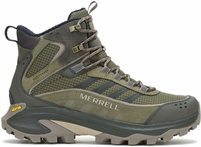 Merrell Moab Speed 2 Thermo Mid Waterproof Mens Walking Boots - Green Waterproof Trail Boot Supportive Base