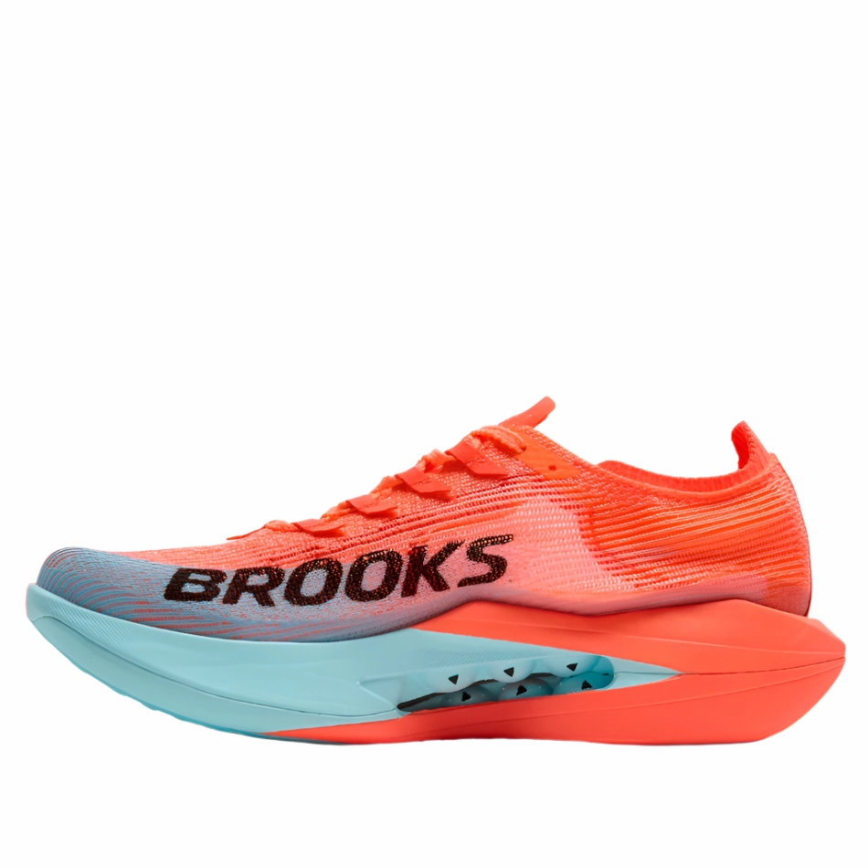 Ultra Responsive Midsole Brooks Unisex Hyperion Elite 5 Running Shoes in Pink Clay/Atomizer Blue AW25