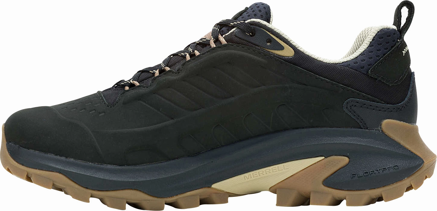 Wide Toe Box Option Merrell Moab Speed 2 Leather Waterproof Womens Walking Shoes - Black