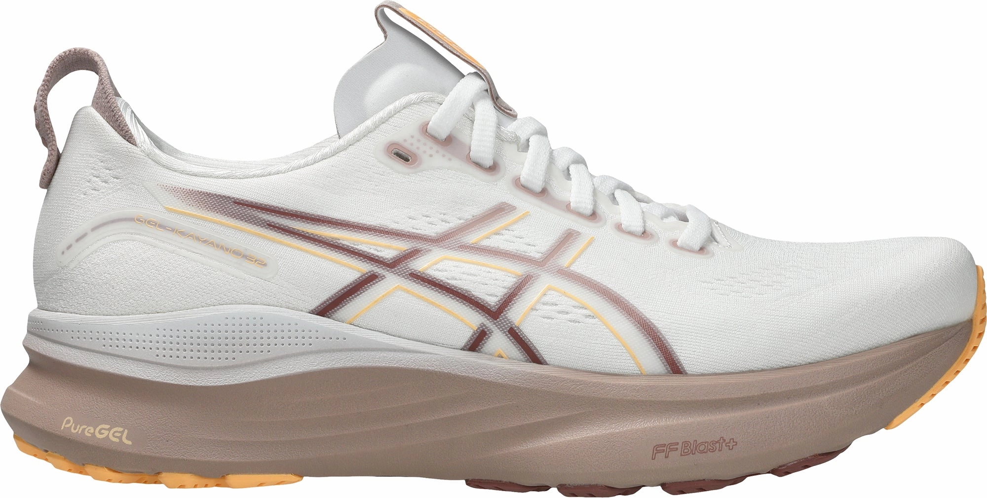 Enhanced Toe Spring Asics Gel Kayano 32 Womens Running Shoes - White