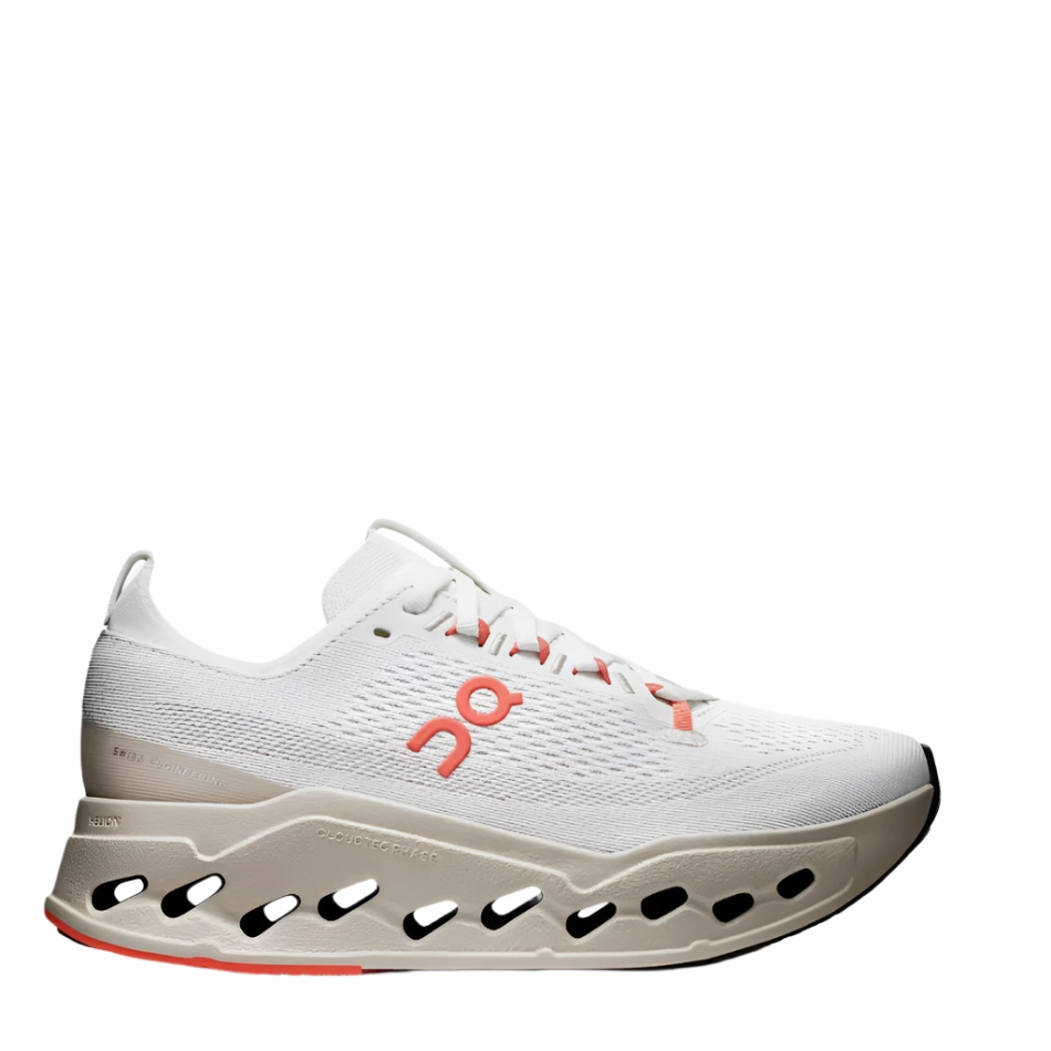 single - density sole shoes Rebound Axis Technology On Women's Cloudsurfer Max Running Shoes in Ivory/Salmon AW25