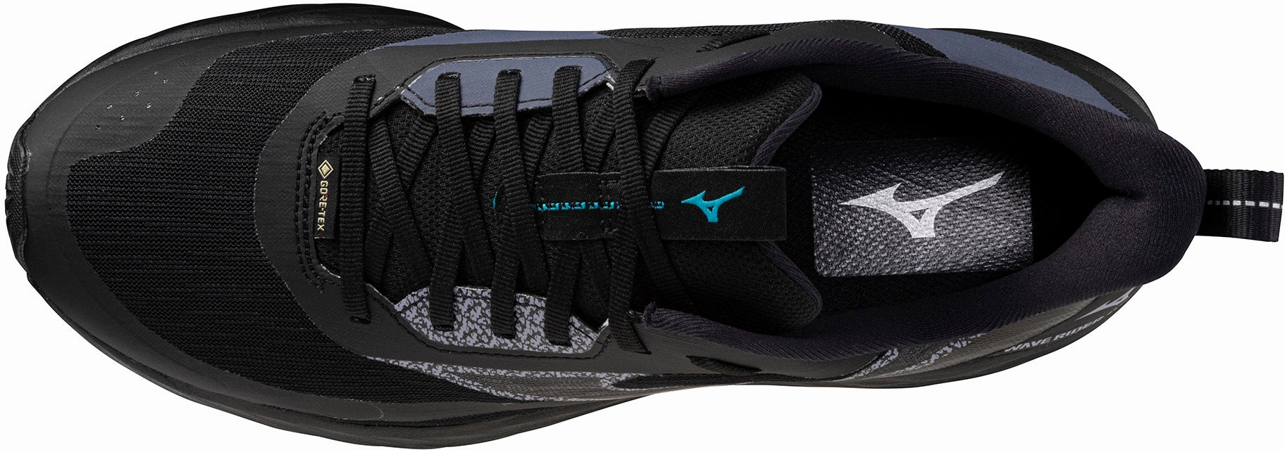 Breathable Insole Material motivation boost Mizuno Wave Rider GORE-TEX 3 Mens Trail Running Shoes - Black