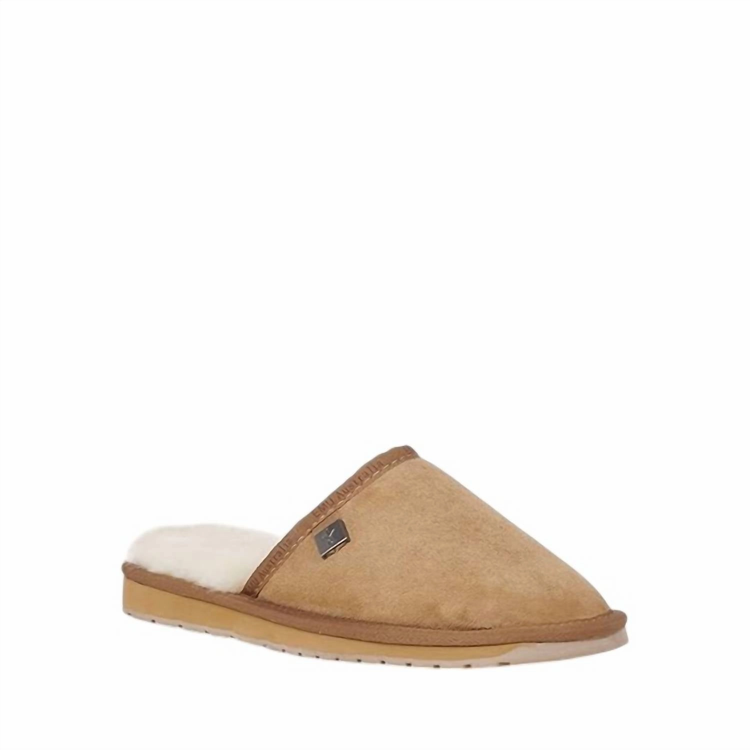Women's Platinum Yamba Scuff Slipper In Chestnut Soft Slides Comfort Strap