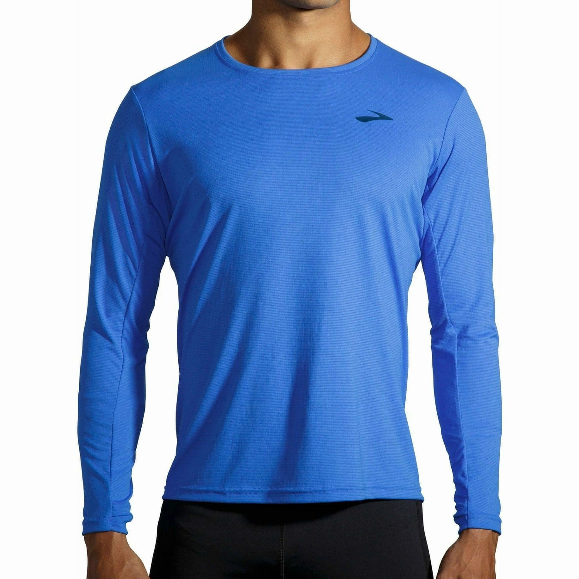 Brooks Atmosphere Long Sleeve Mens Running Top - Blue Tribal School - wear