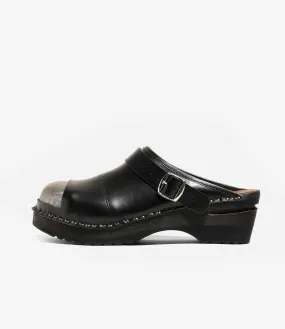 Durable rubber sole Steel Toe Safety Clog ?C Black Leather