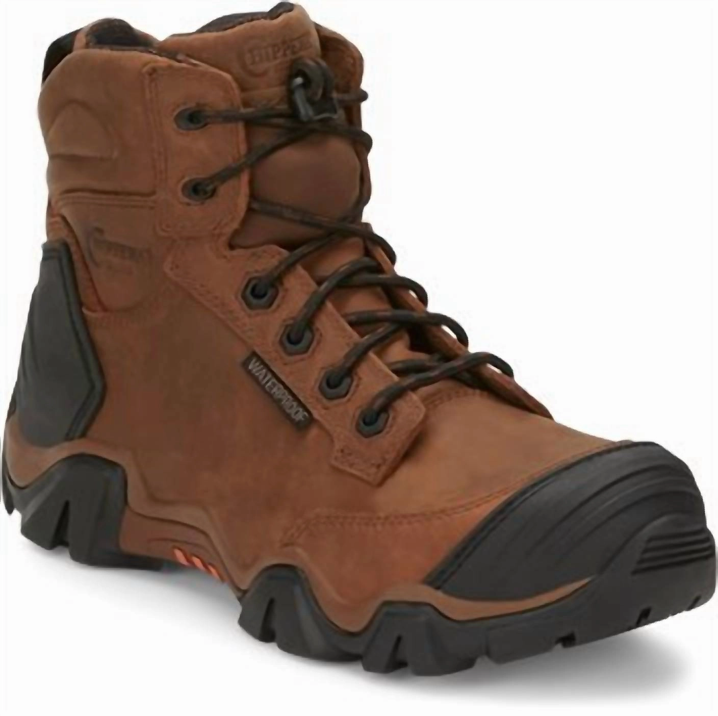 Subtle design Cushioned Step All Day Wear Cross Terrain 6" Waterproof Comp Toe Hiker (Wide Width) In Bourbon Brown