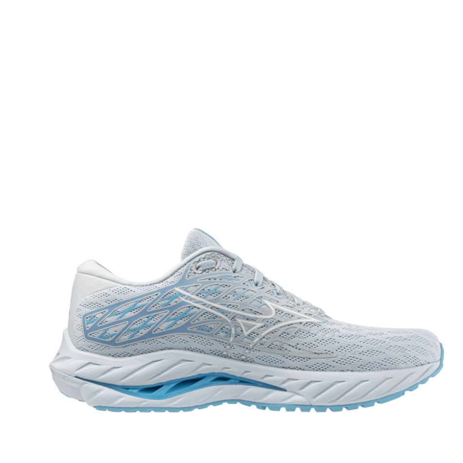 Mizuno Women's Wave Inspire 20 Running Shoes in Plein air/white/river blue stain - resistant running wear