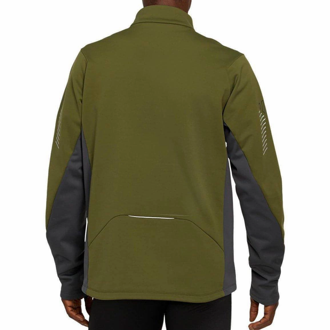 Wrinkle-Resistant Flexible Zipper System Asics Lite-Show Winter Mens Running Jacket - Green