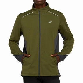 Sporty Fit Asics Lite-Show Winter Mens Running Jacket - Green
