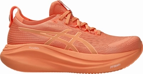 Asics Gel Nimbus 27 Lite-Show Womens Running Shoes - Orange Ergonomic Heel Counter
