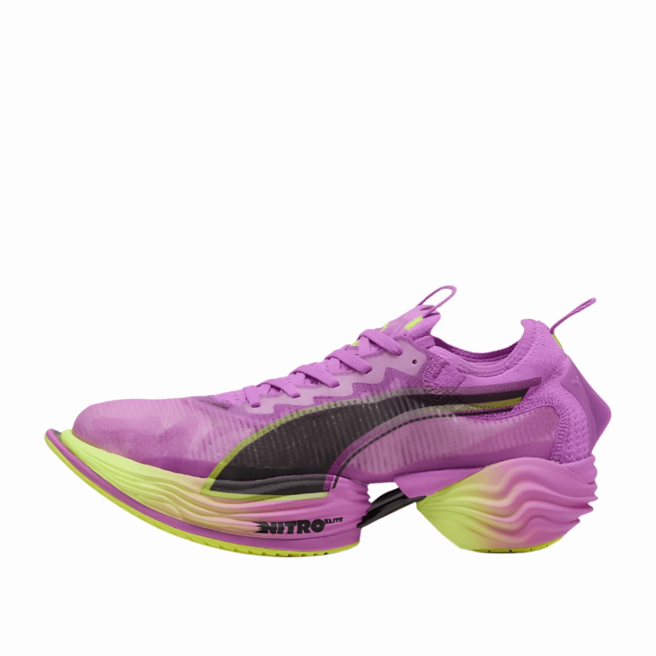 PUMA Women's Fast-R NITRO Elite 2 Running Shoes in Pure Magenta/Yellow Alert SS25 Lightning Lacing System