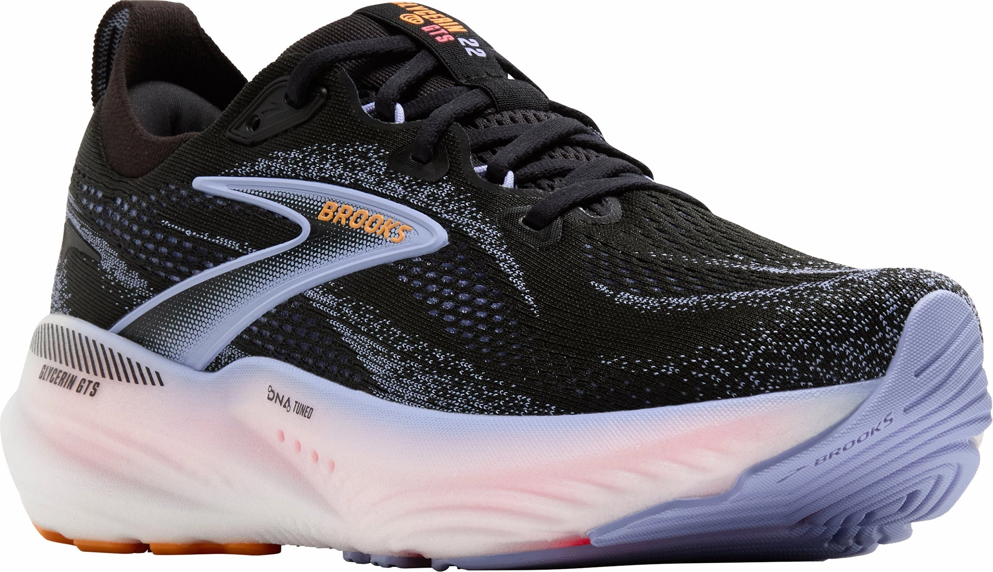 solo run Brooks Glycerin GTS 22 Womens Running Shoes - Black