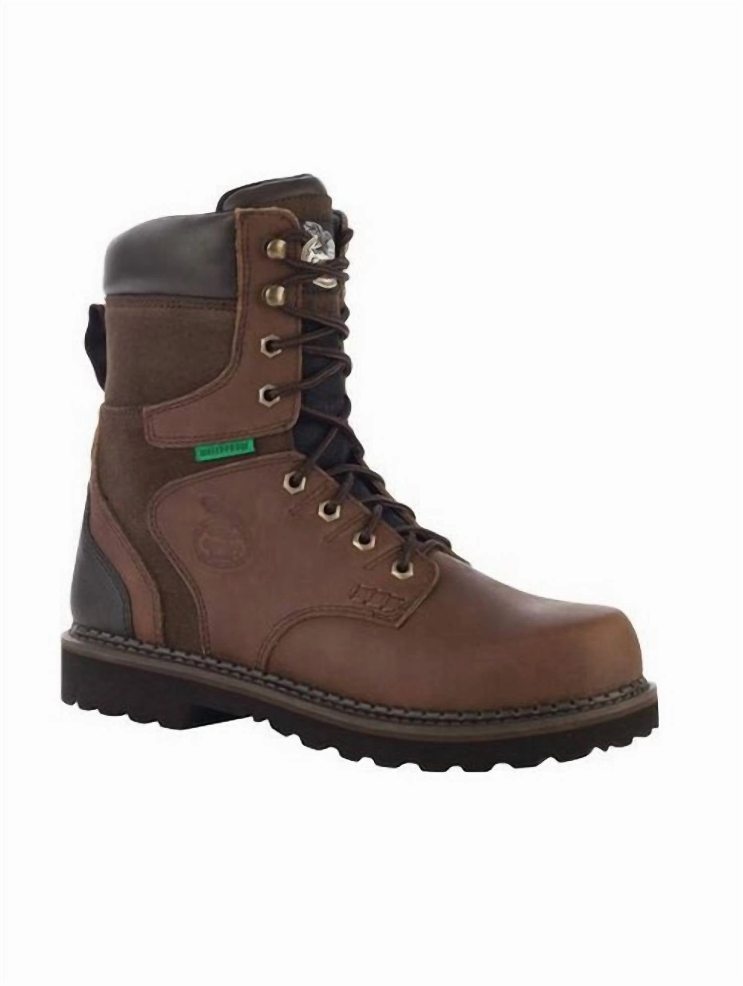 Men's Brookville Steel Toe Waterproof Work Boot - Wide Width In Dark Brown Walk Friendly Chunk Heel